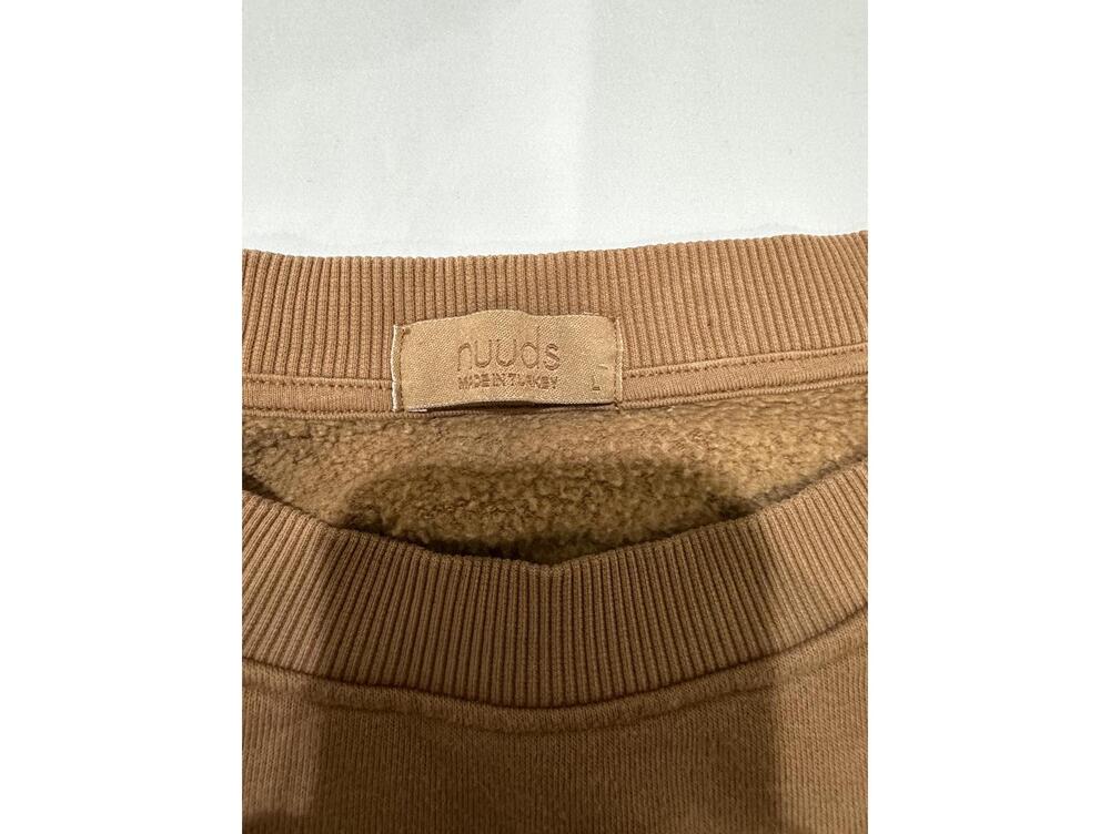 NUUDS Chocolate Nashville Embroidered Popup Original Crewneck Sweatshirt- Large - Picture 3 of 7